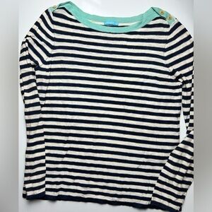 J. McLaughlin linen blend striped‎ long sleeve sweater